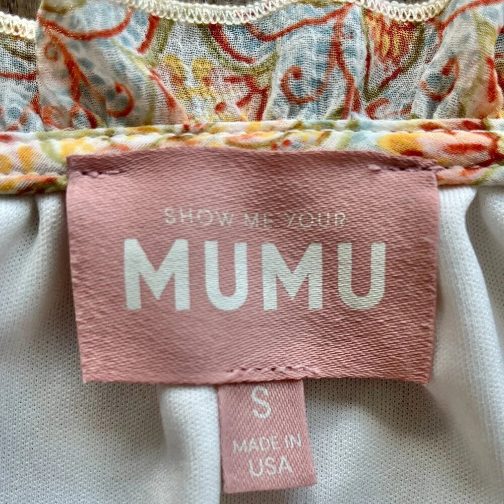 Show Me Your Mumu Birdie Floral Long Sleeve Mini Dress Size S - Picture 3 of 6